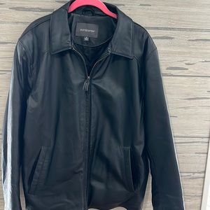 100 % Black Leather Jacket outside and inside pockets